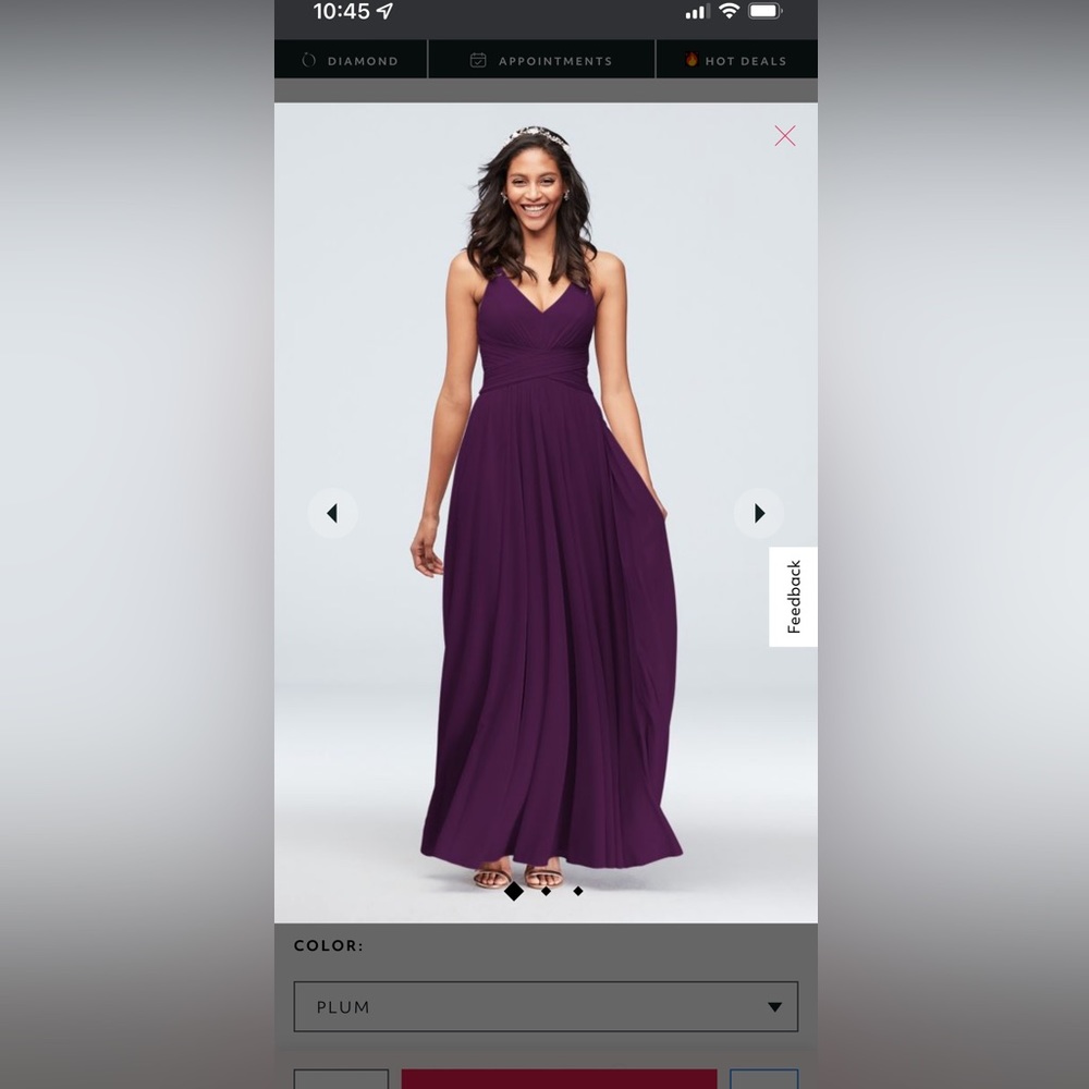 David’s Bridal Plum Bridesmaid dress size 4